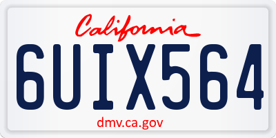 CA license plate 6UIX564