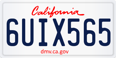 CA license plate 6UIX565