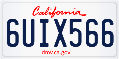 CA license plate 6UIX566