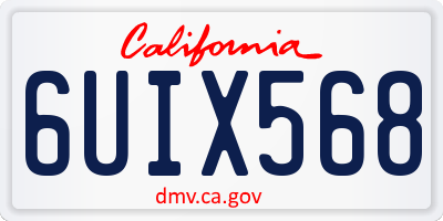 CA license plate 6UIX568