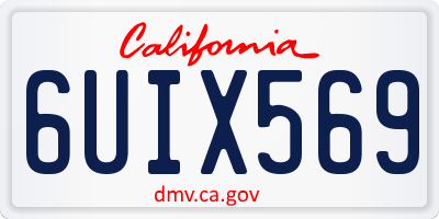 CA license plate 6UIX569