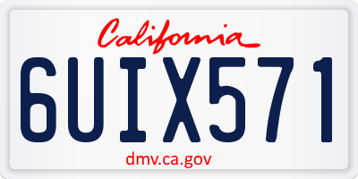 CA license plate 6UIX571