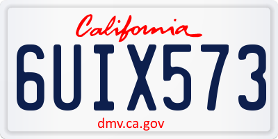 CA license plate 6UIX573