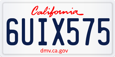 CA license plate 6UIX575