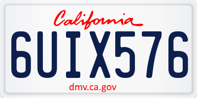 CA license plate 6UIX576