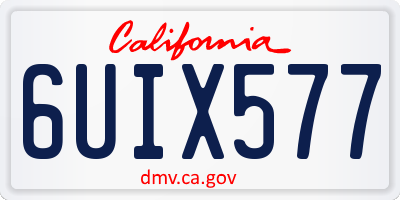 CA license plate 6UIX577