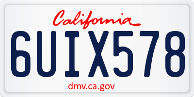 CA license plate 6UIX578