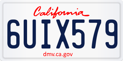 CA license plate 6UIX579