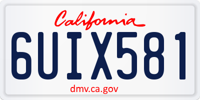 CA license plate 6UIX581
