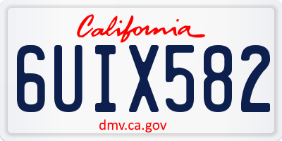 CA license plate 6UIX582