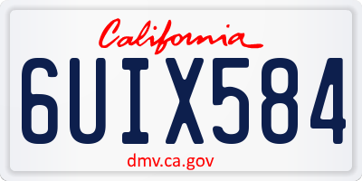 CA license plate 6UIX584