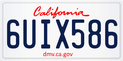 CA license plate 6UIX586
