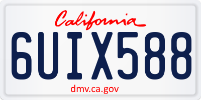 CA license plate 6UIX588