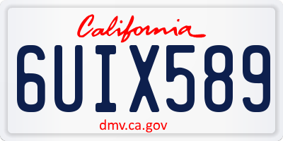 CA license plate 6UIX589