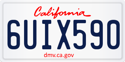 CA license plate 6UIX590