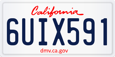 CA license plate 6UIX591
