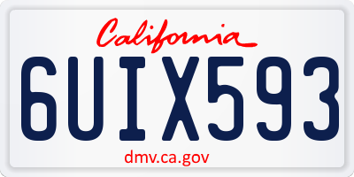 CA license plate 6UIX593