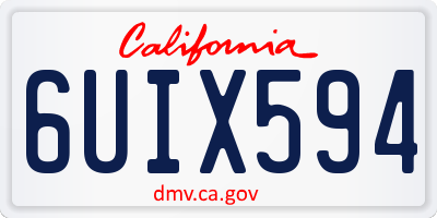 CA license plate 6UIX594