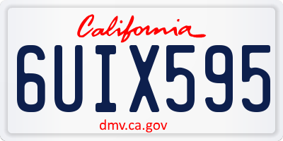 CA license plate 6UIX595