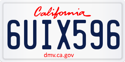 CA license plate 6UIX596