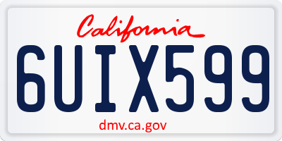 CA license plate 6UIX599