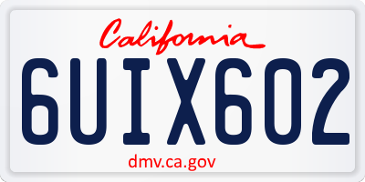 CA license plate 6UIX602