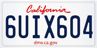 CA license plate 6UIX604