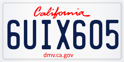 CA license plate 6UIX605