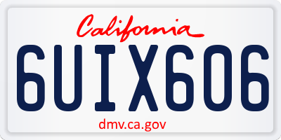 CA license plate 6UIX606