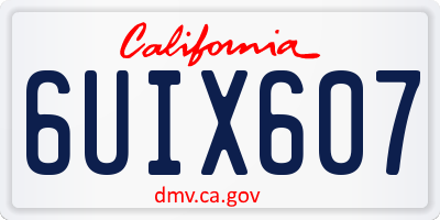 CA license plate 6UIX607
