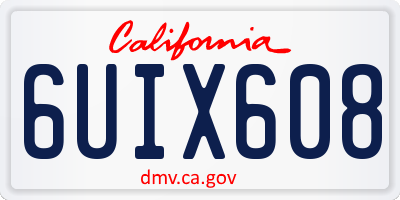CA license plate 6UIX608