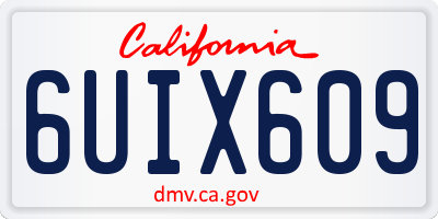 CA license plate 6UIX609