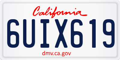 CA license plate 6UIX619