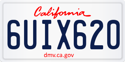 CA license plate 6UIX620