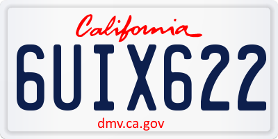 CA license plate 6UIX622
