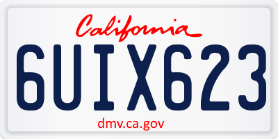 CA license plate 6UIX623