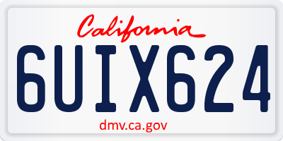 CA license plate 6UIX624