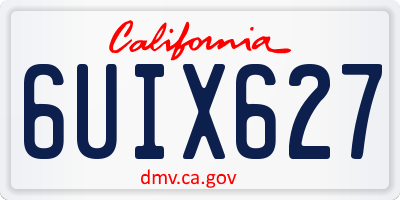 CA license plate 6UIX627