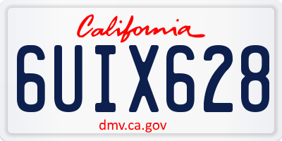 CA license plate 6UIX628