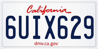 CA license plate 6UIX629