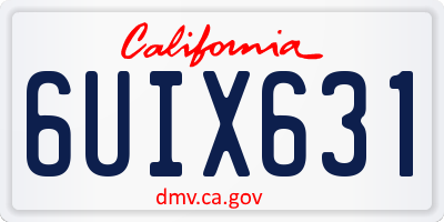 CA license plate 6UIX631