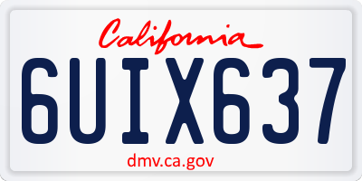 CA license plate 6UIX637