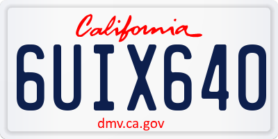CA license plate 6UIX640