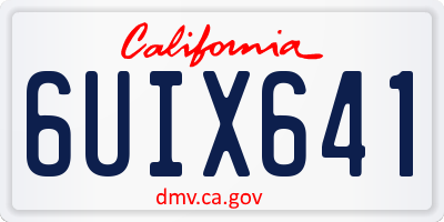 CA license plate 6UIX641