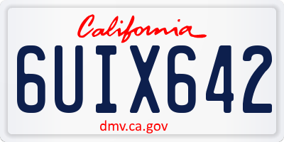 CA license plate 6UIX642