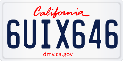 CA license plate 6UIX646