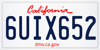 CA license plate 6UIX652