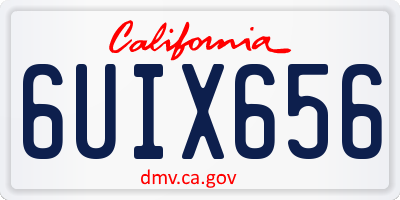 CA license plate 6UIX656