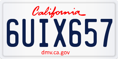 CA license plate 6UIX657