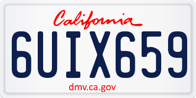 CA license plate 6UIX659